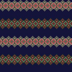Christmas Fair Isle Seamless Pattern Design - Christmas fair isle pattern design for fashion textiles, knitwear and graphics