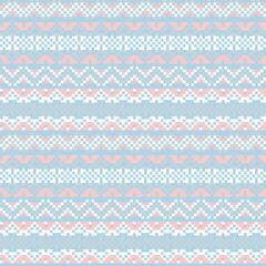 Christmas Fair Isle Seamless Pattern Design - Christmas fair isle pattern design for fashion textiles, knitwear and graphics