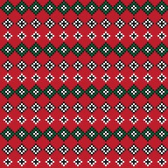 Christmas Fair Isle Seamless Pattern Design - Christmas fair isle pattern design for fashion textiles, knitwear and graphics