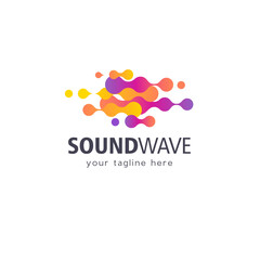 Vector logo design template.Technology. Sound Wave. Music sign.