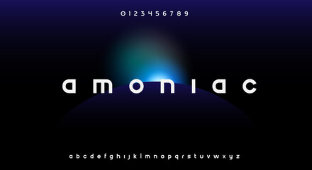 Abstract modern minimalist futuristic alphabet font. digital space typography vector illustration design