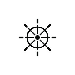 Obraz premium Rudder, Nautical, Ship, Boat Solid Icon Vector Illustration Logo Template. Suitable For Many Purposes.