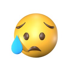 Fototapeta premium 3D Disappointed emoticons that look cute and cool