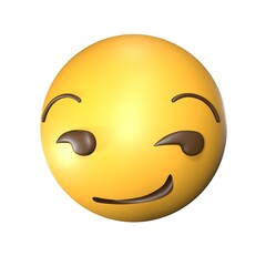 3D Smirk Face emoticons that look cute and cool