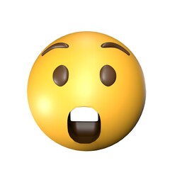 3D Surprised emoticons that look cute and cool