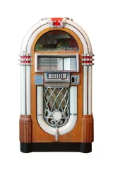 Fotobehang Vintage Retro jukebox radio isolated on white background with clipping path  © byjeng