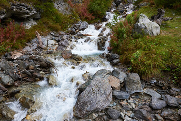 Auf dem Umbrailpass zwischen der Schweiz und Italien