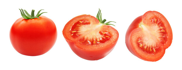 set of tomato isolated on white background. the entire image is sharpness