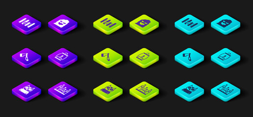 Set Owl bird, Burning candle, Wooden axe, Camping lantern, Funny scary ghost mask and Garden fence wooden icon. Vector