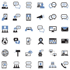 Dialogue Icons. Two Tone Flat Design. Vector Illustration.