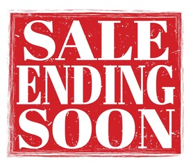 SALE ENDING SOON, text on red stamp sign