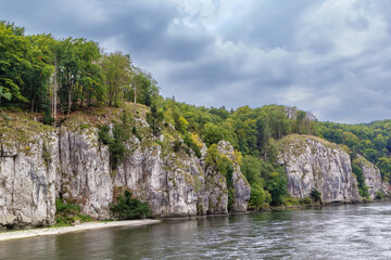 Fototapeta na wymiar Rocky shores of the Danube, Germany