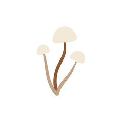 Cute tiny mushrooms. Simple flat vector illustration isolated on a white background.