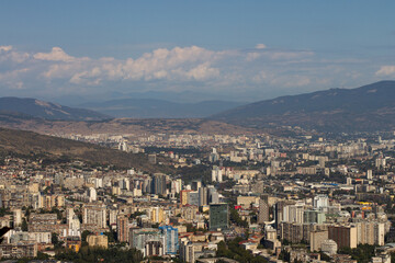 Top view of the city of Tbilisi, Georgia