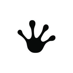Frog paw print. Vector graphics. Symbol, logo illustration.