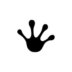 Frog paw print. Vector graphics. Symbol, logo illustration.