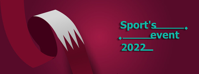 Sports event 2022. Qatar. Vector illustration. Football