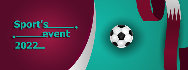Sports event 2022. Qatar. Vector illustration. Football