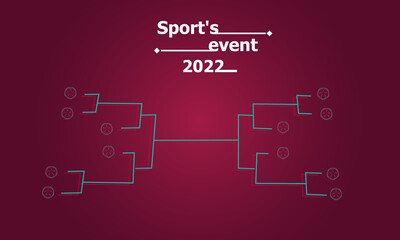 Sports event 2022. Qatar. Vector illustration. Football