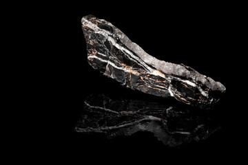 Naklejka premium Macro Close up image of raw material Manganese Ore rock isolated