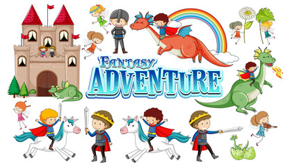 Set of fairy tales cartoon characters