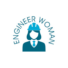 Engineer woman icon in trendy flat style isolated on white background