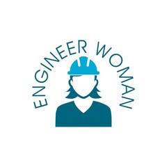 Engineer woman icon in trendy flat style isolated on white background