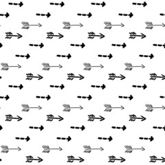 Fototapeta premium Seamless hand drawn pattern with different spots. Abstract arrow strokes texture for fabric, paper, textile, apparel. Vector illustration