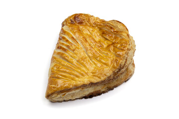 an apple turnover on a white background 