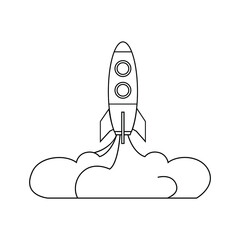 Space Rocket icon vector. Space Craft illustration sign. Shuttle symbol or logo.
