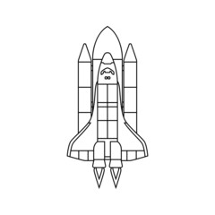 Obraz premium Space Rocket icon vector. Space Craft illustration sign. Shuttle symbol or logo. 