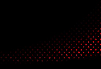 Dark red vector pattern with symbol of cards.