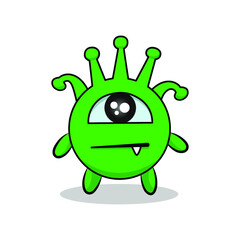 Cute sad virus covid 19