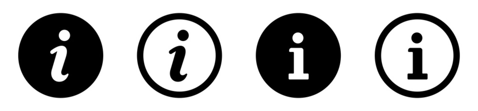 Info icons set. Information icon collection. Info button. Info symbol flat style - stock vector.
