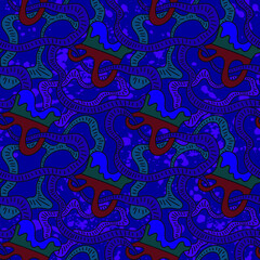 Seamless abstract unusual hand dran pattern 