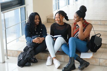 group of beautiful female college friends