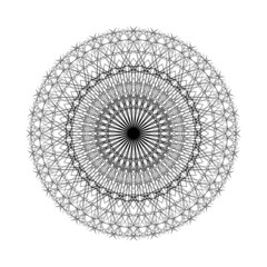 black and white round ornament mandala design