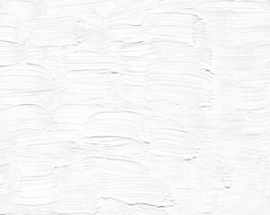 Brush strokes texture as white background, wallpaper or pattern. Oil paint