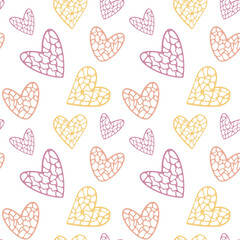 Abstract seamless pattern with polyfoil hearts. Valentine's day love related concept lacy delicate background wedding holidays template vector illustration