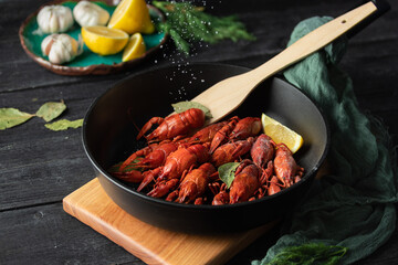 Crayfish in a pan