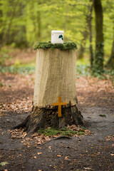 cremation funeral in the woods