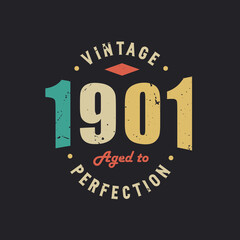 Vintage 1901 Aged to Perfection. 1901 Vintage Retro Birthday