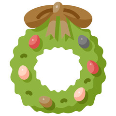 wreath flat icon