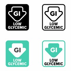 "Low Glycemic" vector information sign