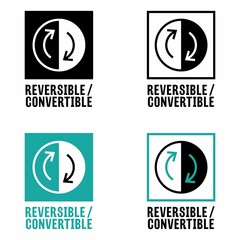 "Reversible Convertible" vector information sign