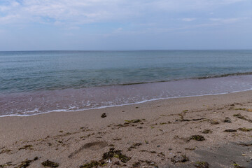 Soft blue ocean wave on the beach and soft wave background.