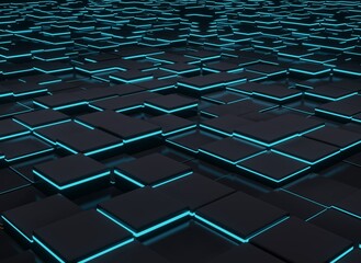 abstract background of black and blue squares