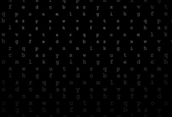 Dark silver, gray vector layout with latin alphabet.