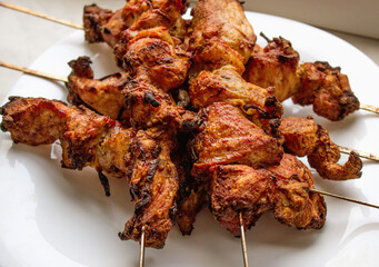 barbecue on the nature in the village