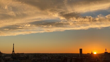 sunset over the city